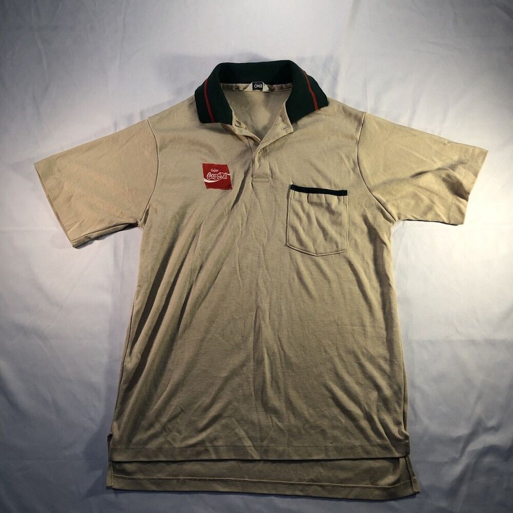 Vintage Cintas Enjoy Coca-Cola Polo SS Work Shirt M VTG USA